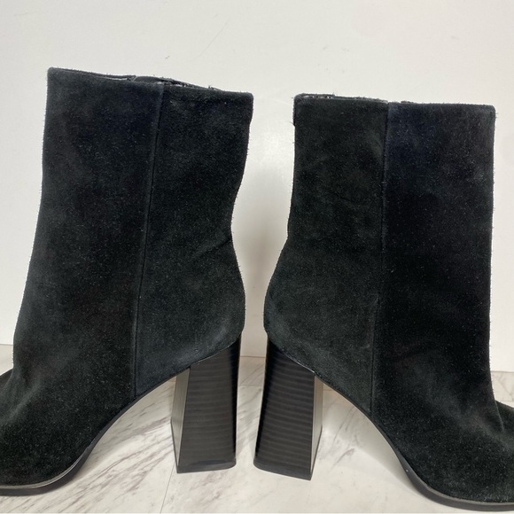 Sam Edelman Ivette Black Suede Square Toe Bootie 9M - Picture 8 of 14